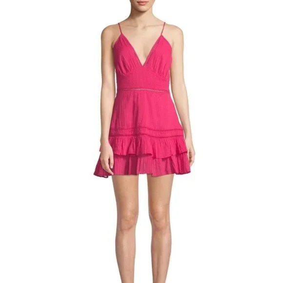 lovers and friends pink ruffle dress Lovers and Friends Arline Dress in Pink
